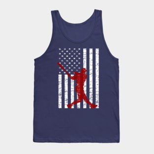 Red White and Baseball Dinger Patriotic American Flag Special Tank Top